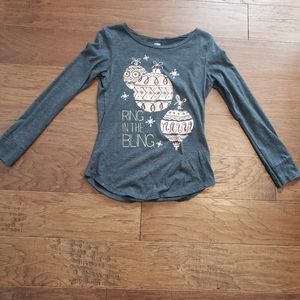 Sz 10-12 girls, grey, Old Navy long-sleeved shirt